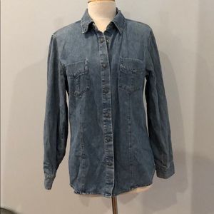 New York Jeans denim snap shirt